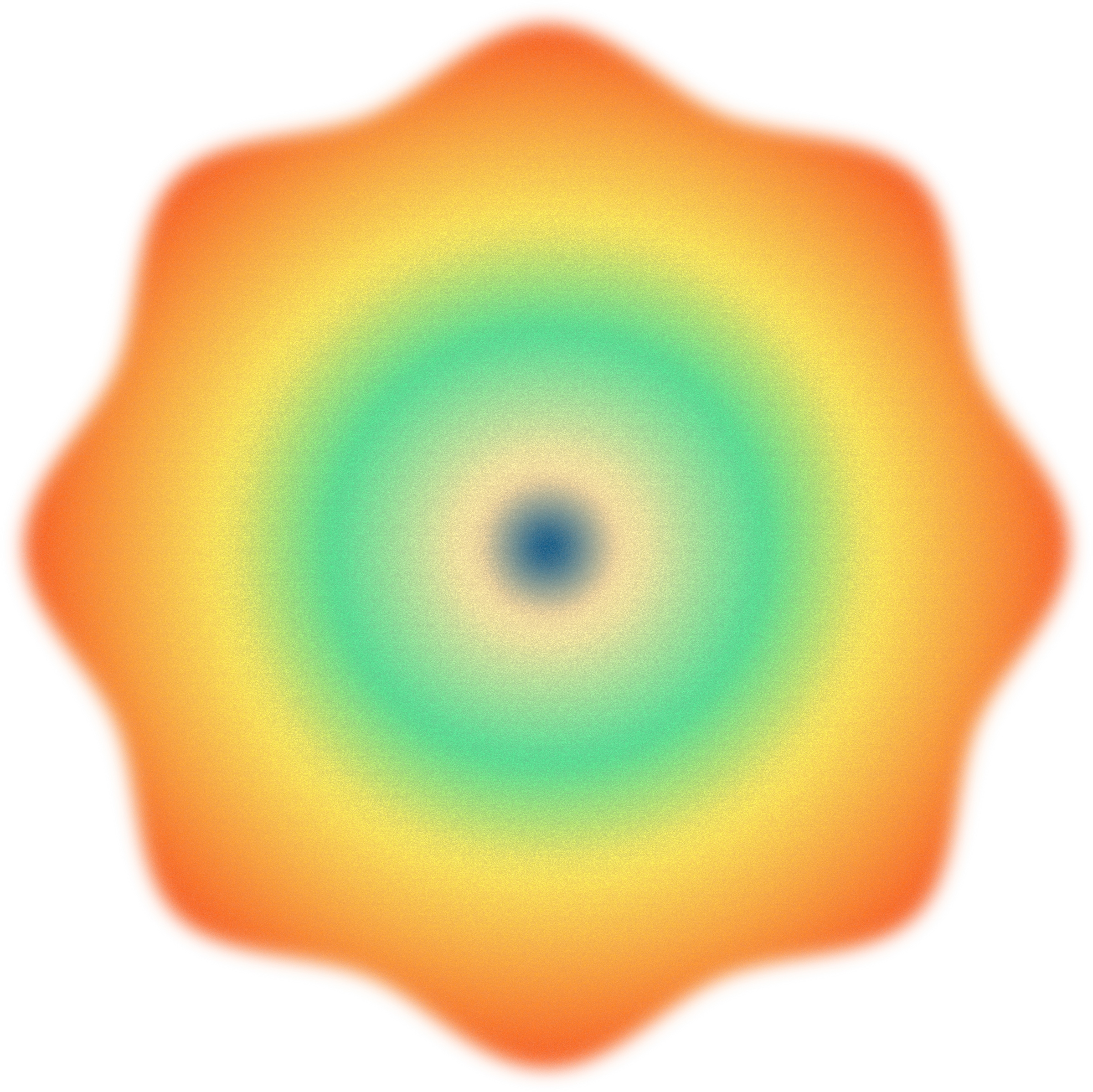 Grainy Riso Blurry Rainbow Flower Like Shape